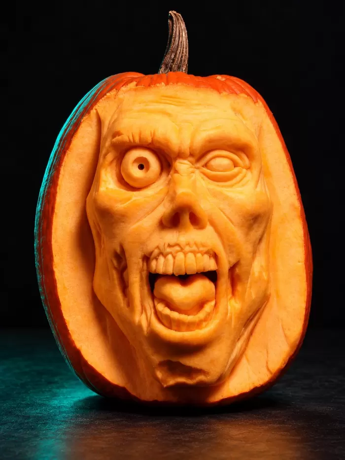 Carved pumpkin, Nov 2009