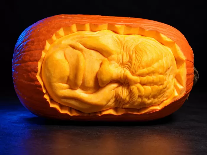 Carved pumpkin, Oct 2010