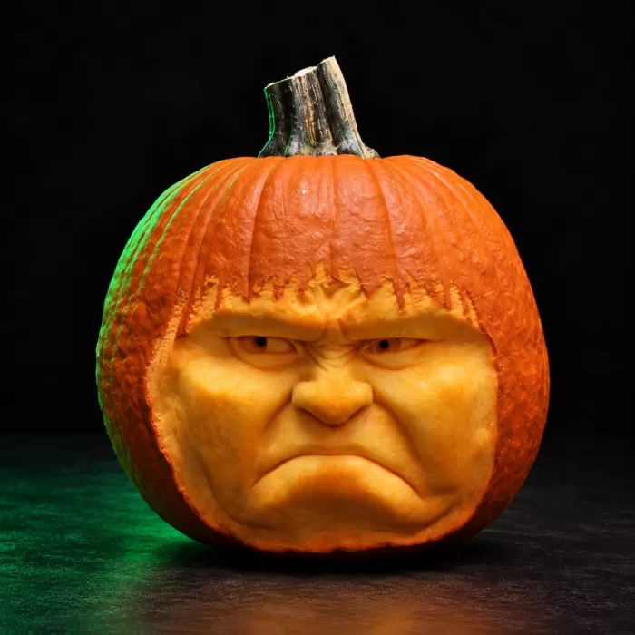 Carved pumpkin, Oct 2012