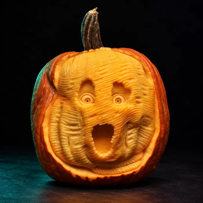 Carved pumpkin, Oct 2017