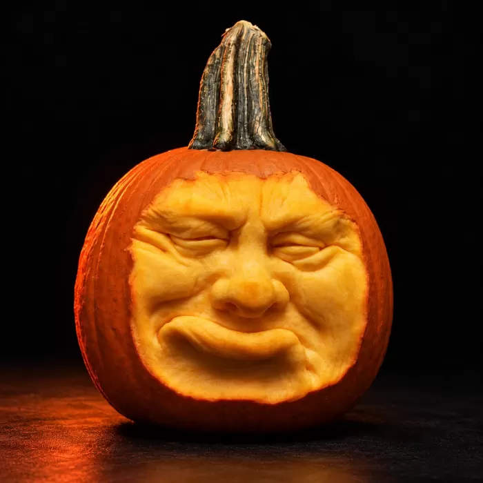 Carved pumpkin, Oct 2017