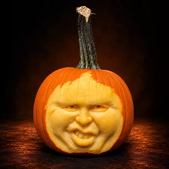 Carved pumpkin, Sept 2021